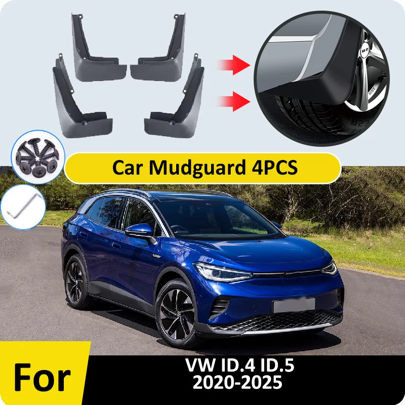 

Car Mudguard For Volkswagen VW ID.4 ID.5 ID4 ID5 2020-2025 4 pcs Fender Rear Mudguard Mudflap Mud Guard Splash Flaps Accessories
