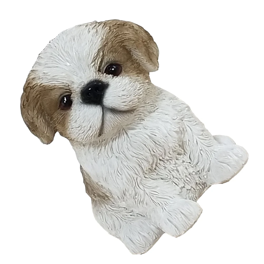 

Canine Figurine Resin Puppy Ornaments Desk Statue Mini Dog Figurines White Child