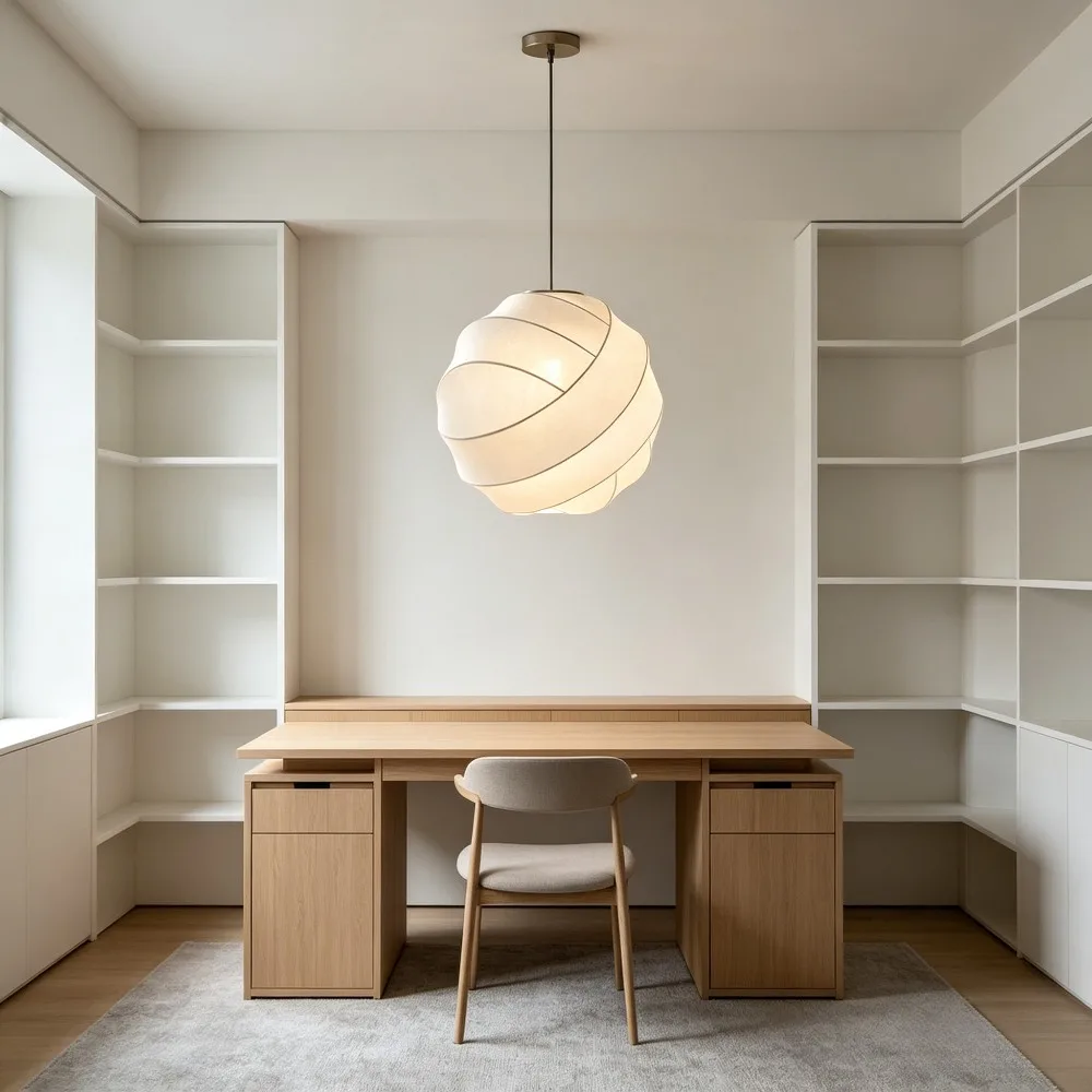 Wabi Sabi Silk Led Pendant Lamps Living Dining Room Bedroom Chandeliers Home Decor Minimalist Hanging