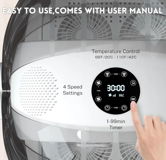 STLFPet  Hair Dryer Box Cat Small Dog Foldable Large Capacity 8 High-Velocity Fan 360° Airflow Temperature 4-Speed Setting Timer