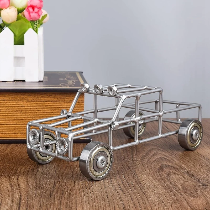 Retro Truck Decoration, Modern Stainless Steel Truck Metal Decoration, Suitable For Indoor And Outdoor