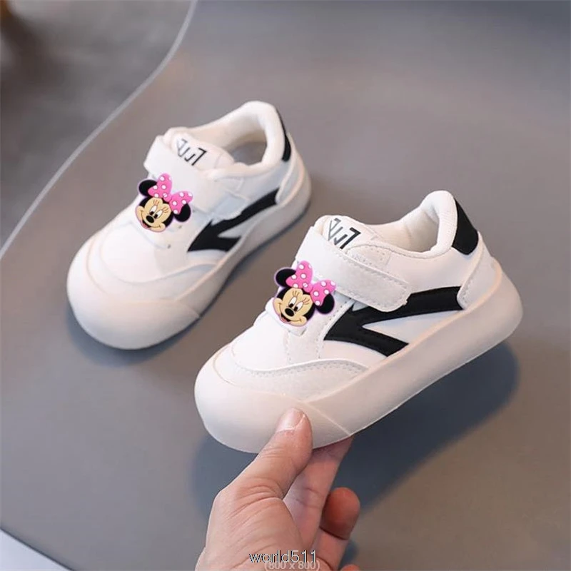 Soft Bottom Running Shoes for Boys Mickey Minnie Baby tennis Shoes Girls New School Student Sports Shoes Children Sneakers