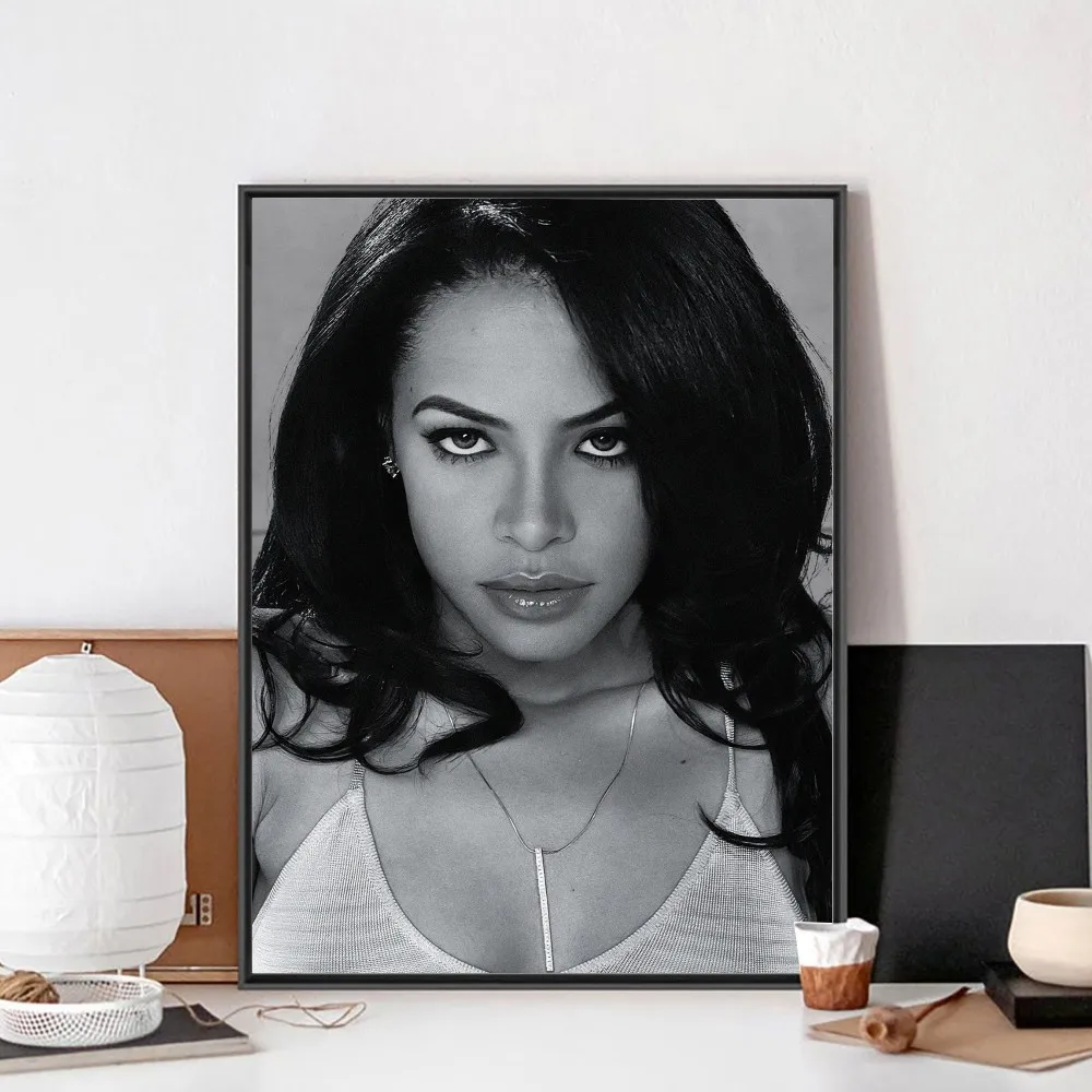 Singer Aaliyah Actress Poster No Framed Poster Kraft Club Bar Paper Vintage Poster Wall Art Painting Bedroom Study Stickers