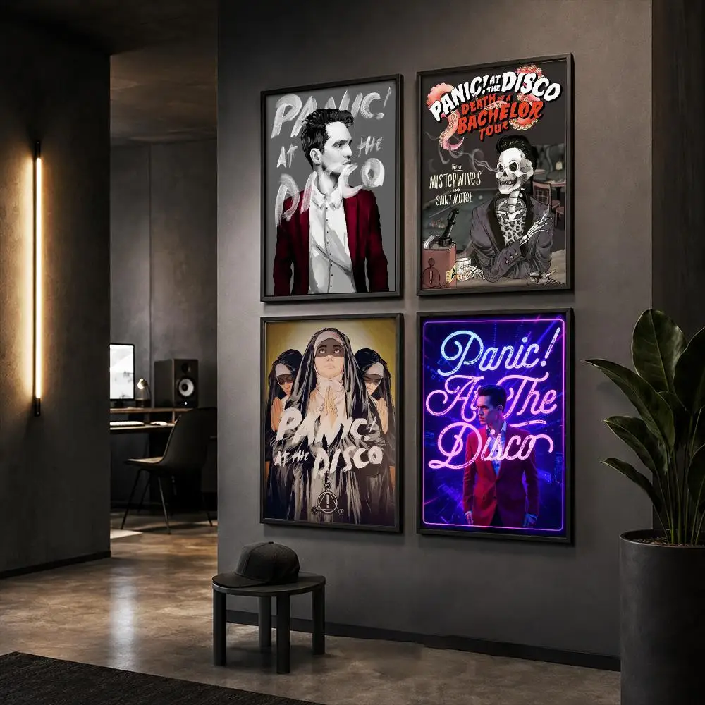 P-Panic At The Disco Rock Band Poster HD Home Wall Stickers House Hallway Living Room Bedroom Bar Office Decor Art Prints