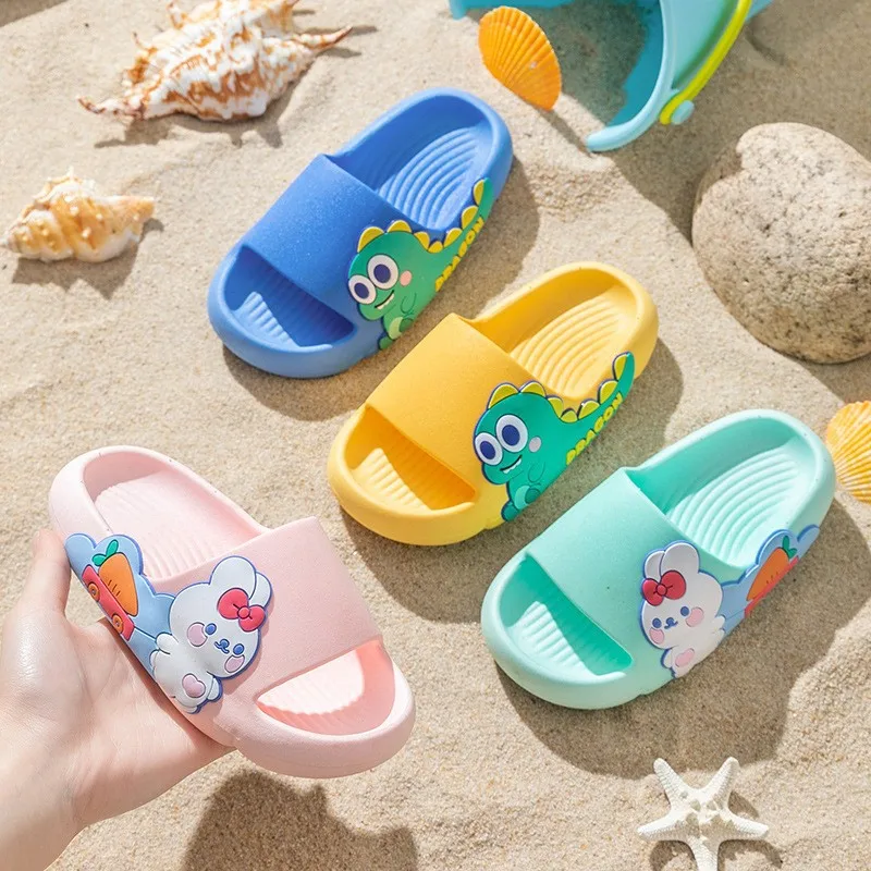 Kids Summer Slippers Girl Boy Shoes Cute Cartoon Animal Baby Sandals Parent-Child Interactive Breathable Slippers Child Shoes