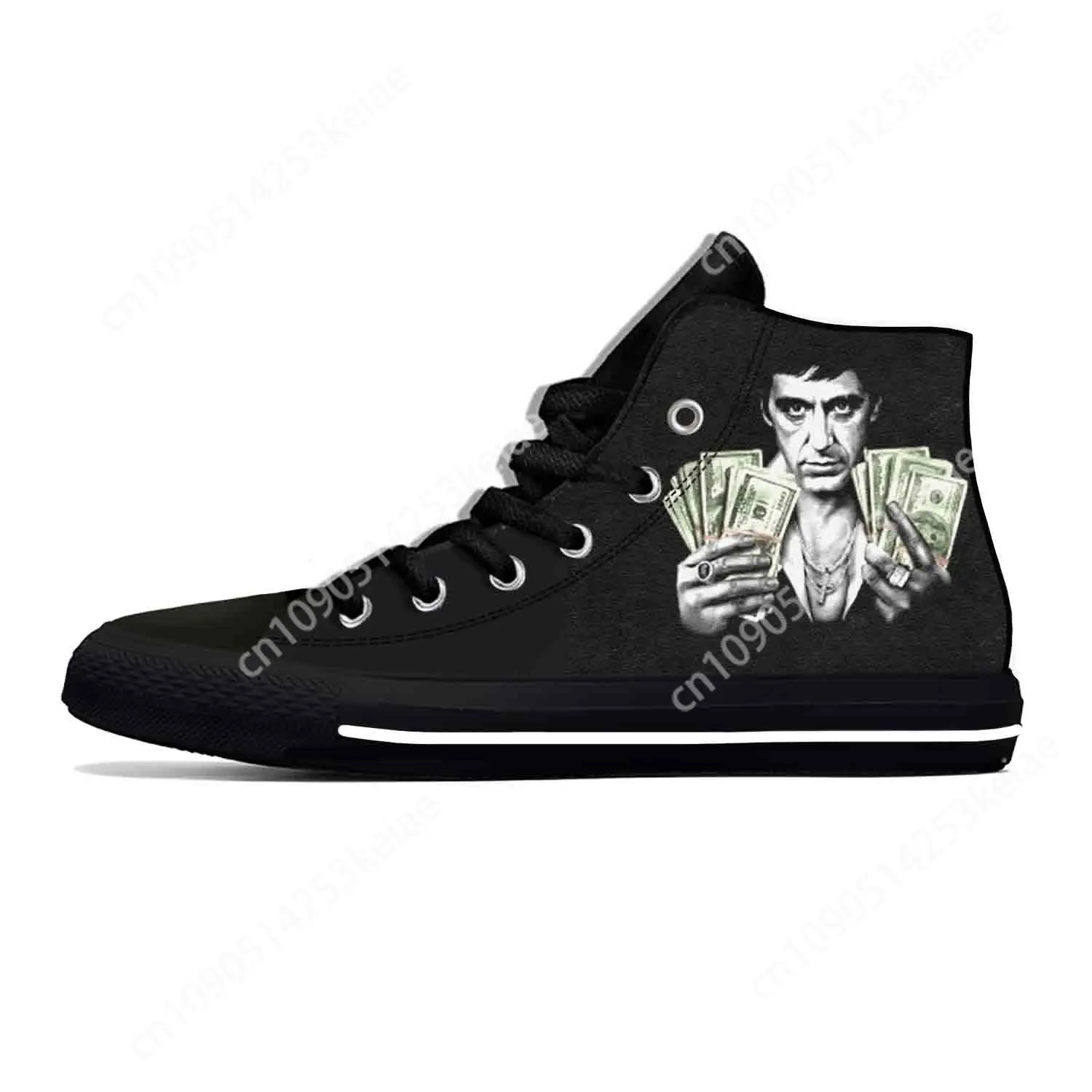 Scarface Tony Montana Movie Anime Cartoon Fashion Casual Cloth Shoes High Top Lightweight Breathable 3D Print Men Women Sneakers