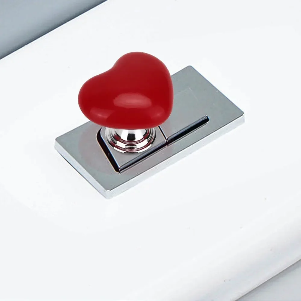 Handle Toilet Press Button Heart Shaped Press Tank Push Switch Toilet Bathing Room Decor Water Press Flush Button Home Tools