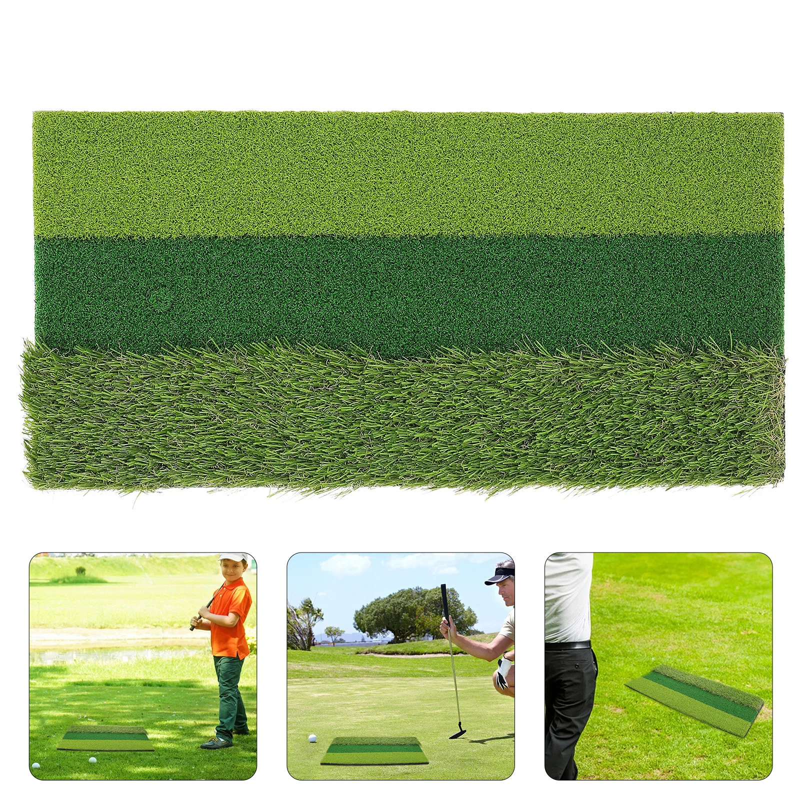 

3-Color Portable Golf Turf Practice Mat Indoor Outdoor Hitting Mat for Swing Accuracy Training Realistic Grass Feel Heavy Duty