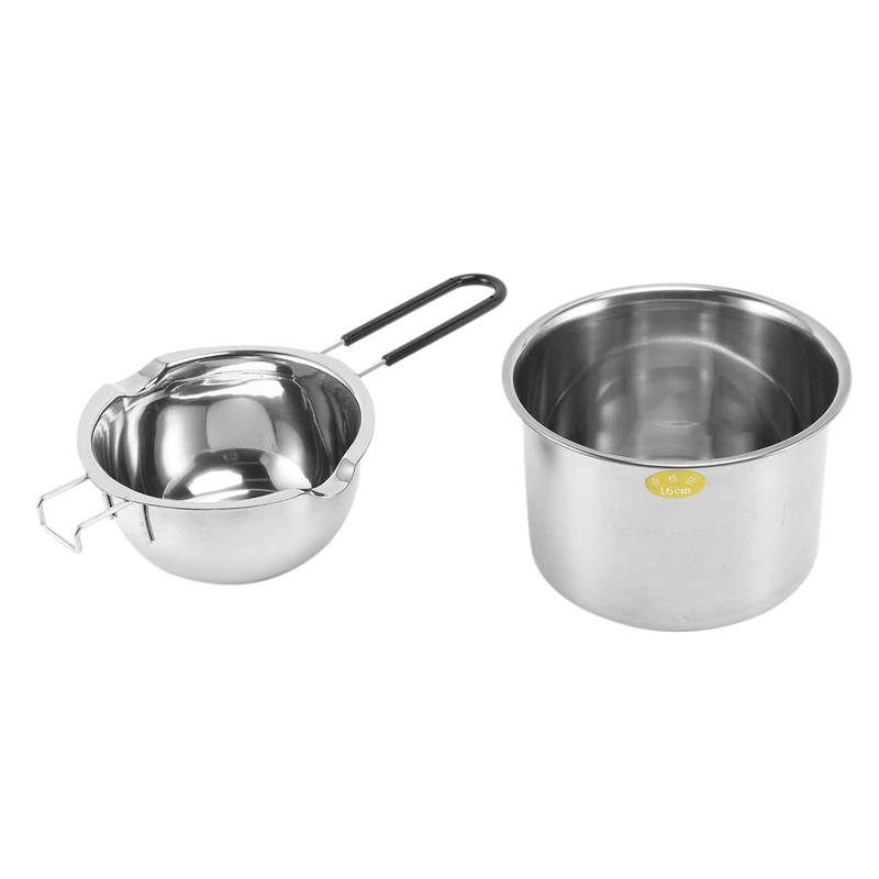 6X Double Boiler Pot Set Stainless Steel Melting Pot With Silicone Spatula For Melting Chocolate,Soap,Wax,Candle Making