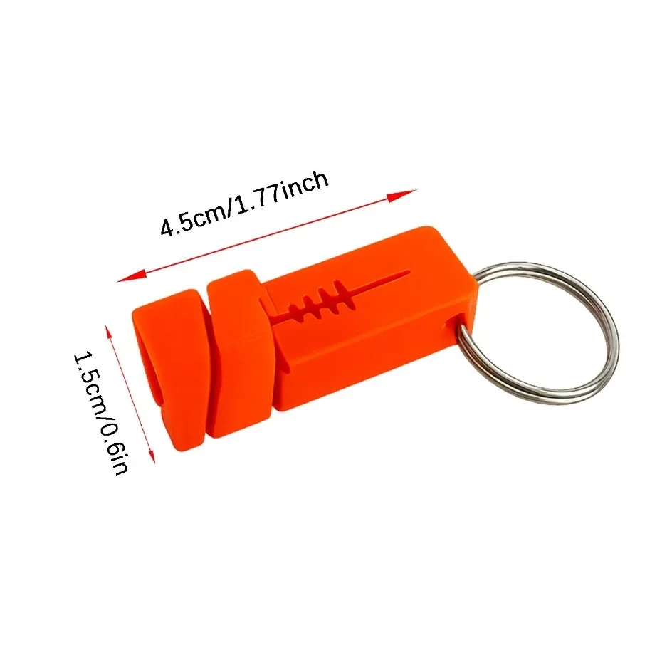 1/2 Stück Neuer magnetischer Fliegenfädler mit 4 Schlitzen, Haken-Einfädelwerkzeug, orangefarbener Tippet-Guide für kleine Fliegen, Eisfischen, Waten bei schlechten Lichtverhältnissen – Detail 1