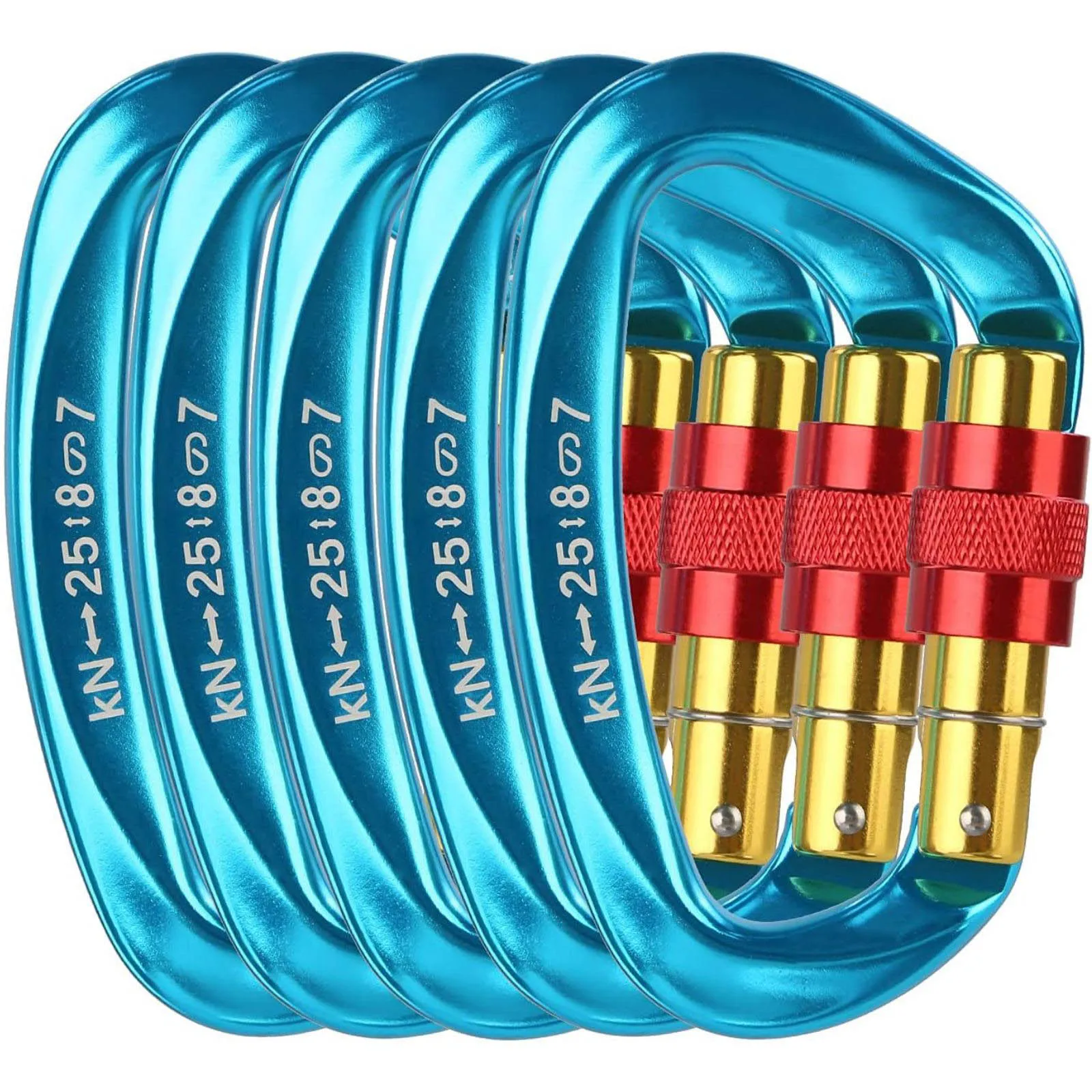 

5 шт./лот 25KN D-образный алюминиевый карабин с винтом, фиксирующий крючок для скалолазания, спелеологии, спорта на открытом воздухе, безопасная пряжка, инструменты, аксессуары