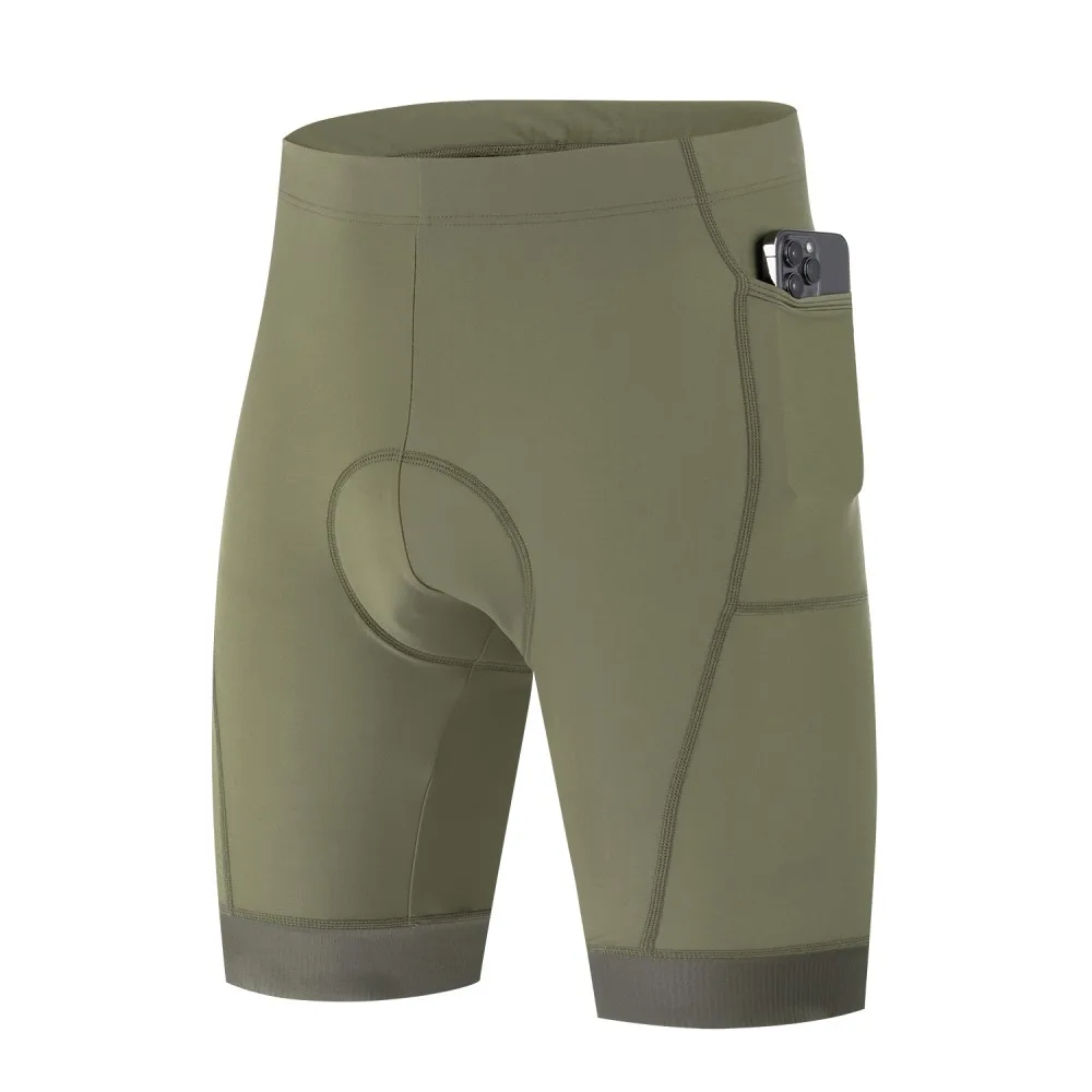 Performance-Radhose für Herren mit 3D-Polster, atmungsaktive, schnell trocknende Radhose für Straße und Berg mit 3 Taschen