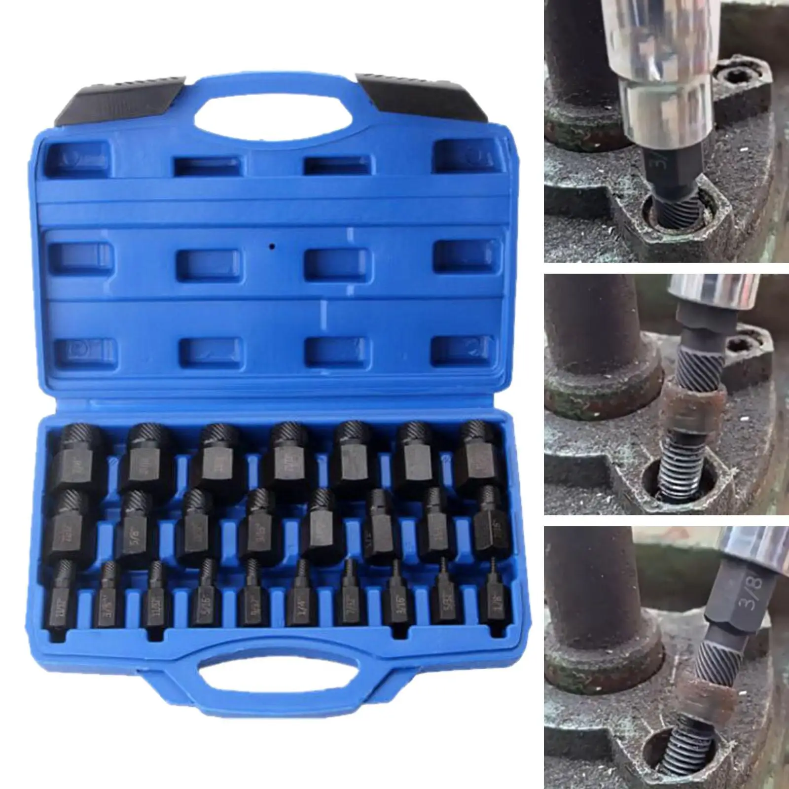 

25Pcs Damaged Screw Extractor High Hardness Nut Remover Broken Bolt Extractor Broken Bolt Remover Broken Screw Stud Removal