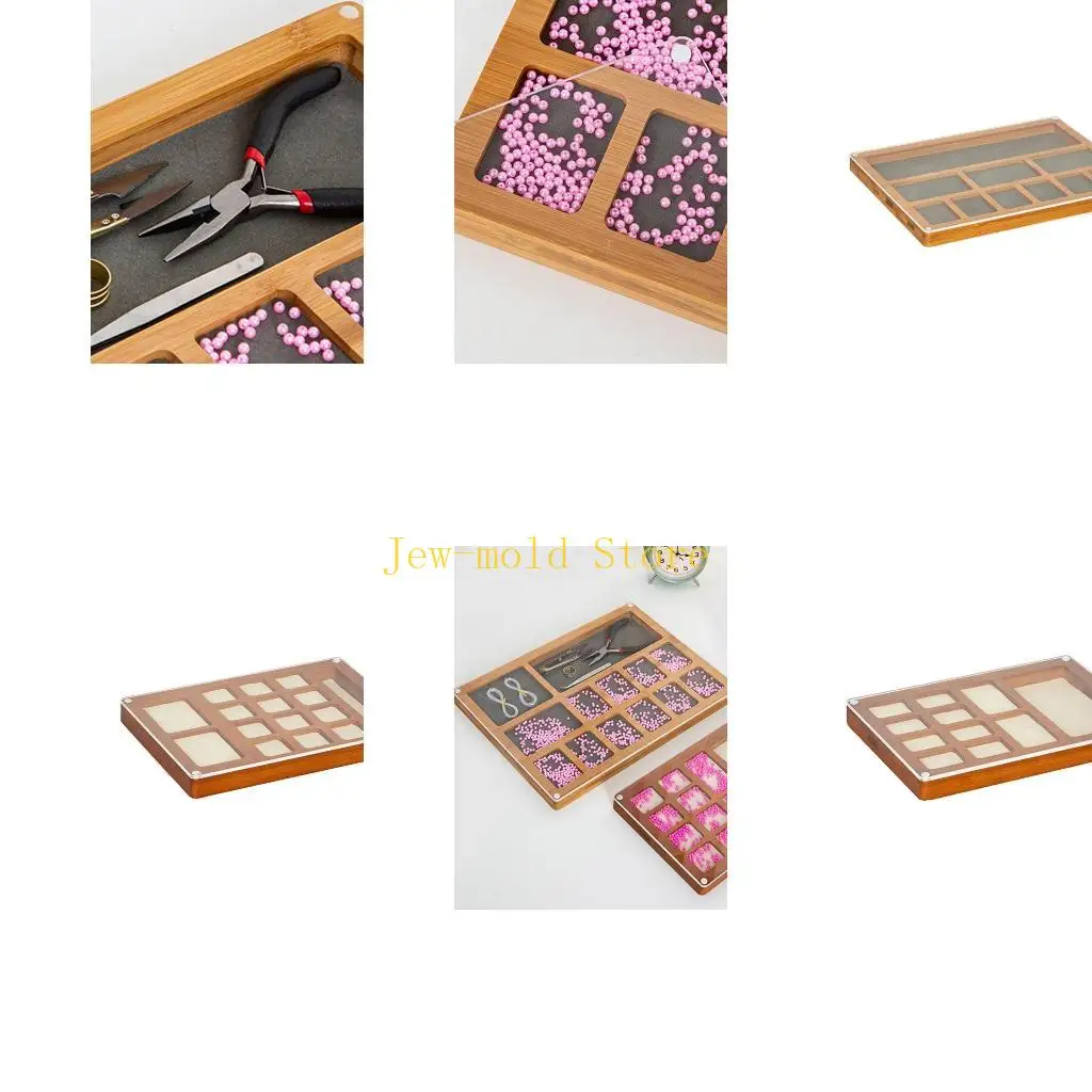 

C71B Unique Crafting Bead Holder With Acrylic Top And Multiple Compartments
