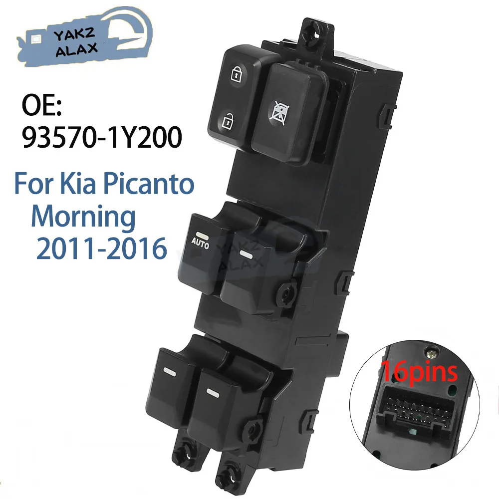 

Для Kia Picanto Morning 2011 2012 2013 2014 2015 2016 электрический переключатель управления стеклоподъемником 93570-1Y200 16 контактов автомобильные аксессуары