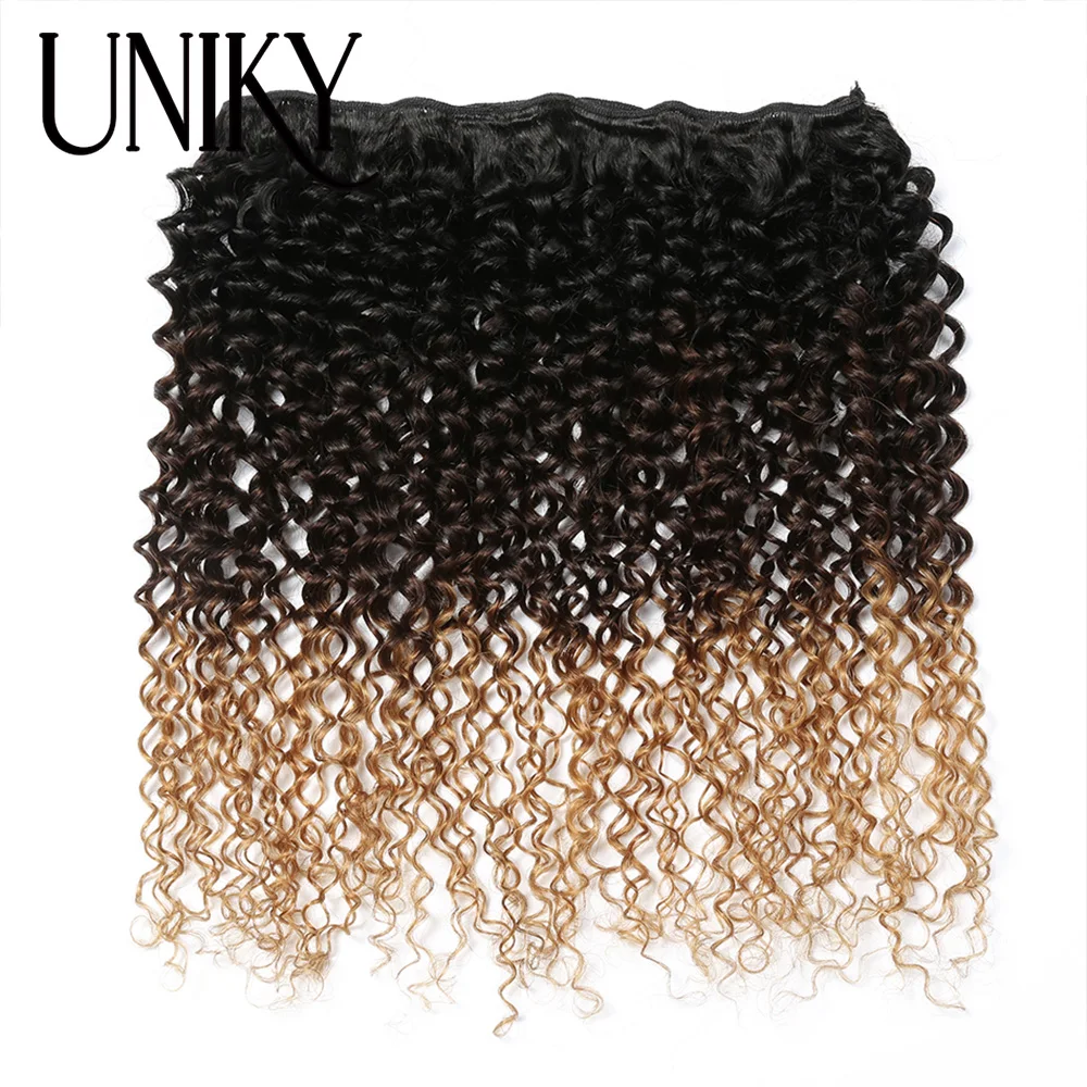 UNIKY 1B27 Kinky Curly Human Hair Weave Bundles 1B30 Hair Extension 100% Human Hair For Women Curly Hair Bundles