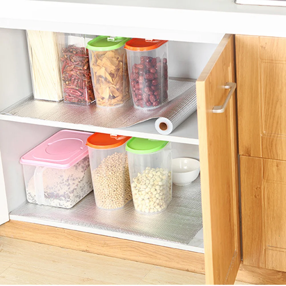

Kitchen Shelf Liners Adhesive under Sink Mats for Waterproof Alumium Foil Pad