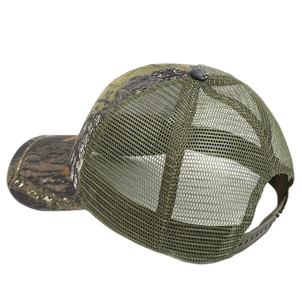 Tactical Army Green Trucker Hat Men\'s Camo Jungle Mesh Cap Cool Baseball Cap Adjustable