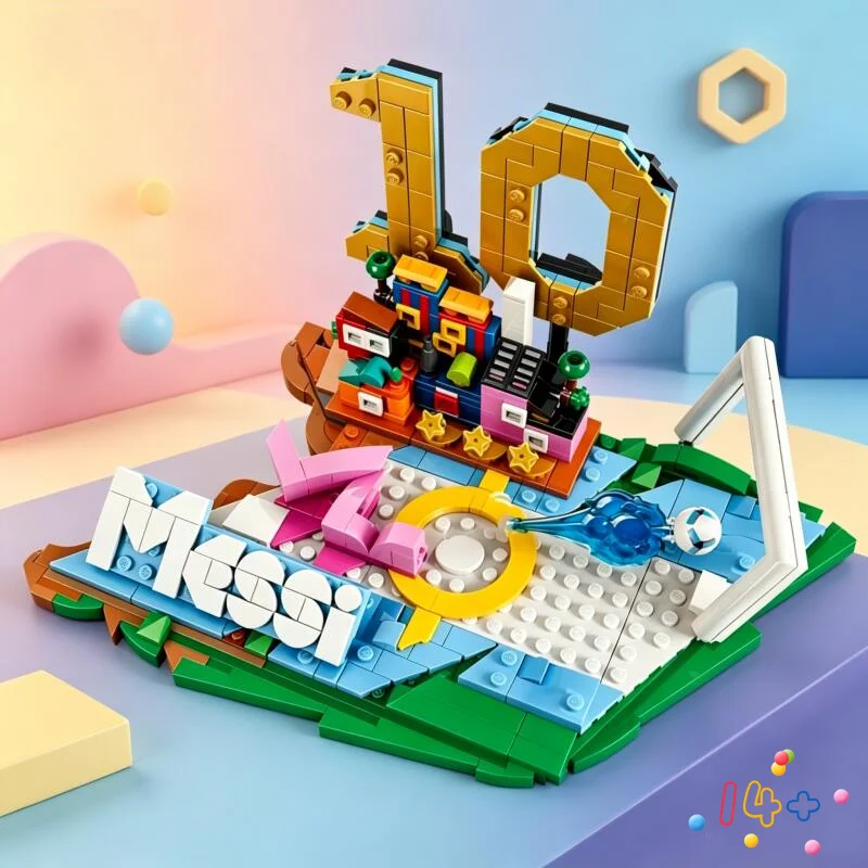 2026 new 43011 500pcs Football Superstar Number 10 Football Highlights Exciting Goal Building Block Model Toy For Birthday Gifts