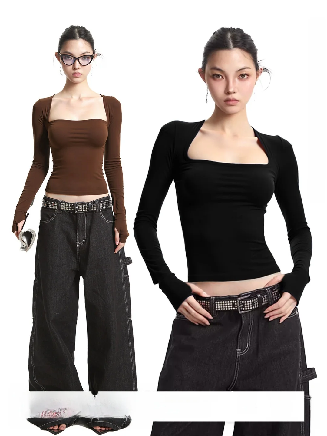 

Bla Fake, двухсекционная длинная футболка узкого кроя Sve Hot Girl Sle Base irt, женская модная дышащая удобная с низкой талией