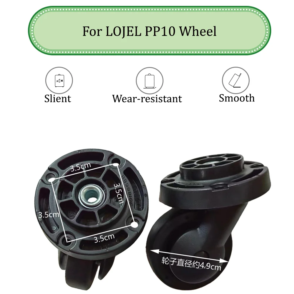 For LOJEL PP10 Black Round Circle Universal Wheel Trolley Case Wheel Replacement Luggage Pulley Sliding Casters wear-resistant