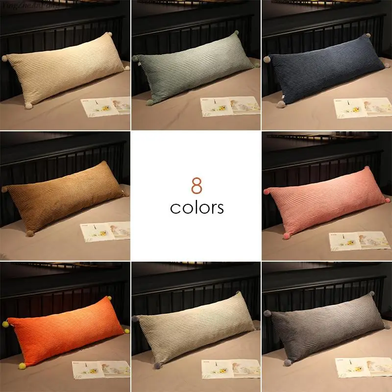 60/85/120/150cm Long Pillow Case Solid Color Soft Comfortable  Double Lover Sleeping Pillow Cover Velvet Long Body Pillowcase