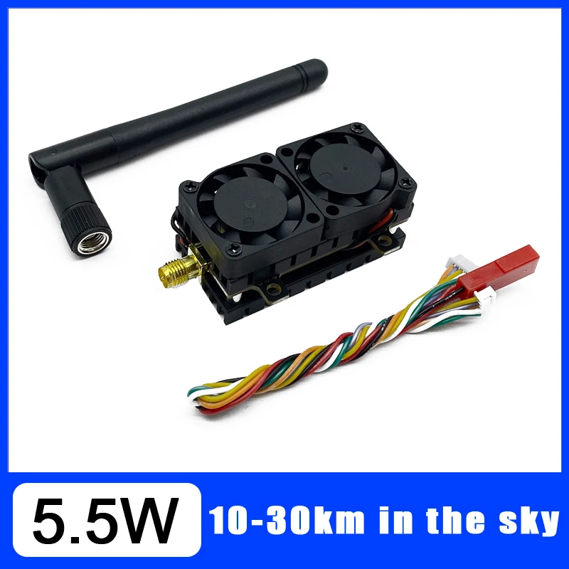 Long Range 5.8GHz 5.5W Video Transmitter VTX 48CH 200mW/500mW/1000mW/5500mW adjustable launcher For Long Rang FPV Racing Drone