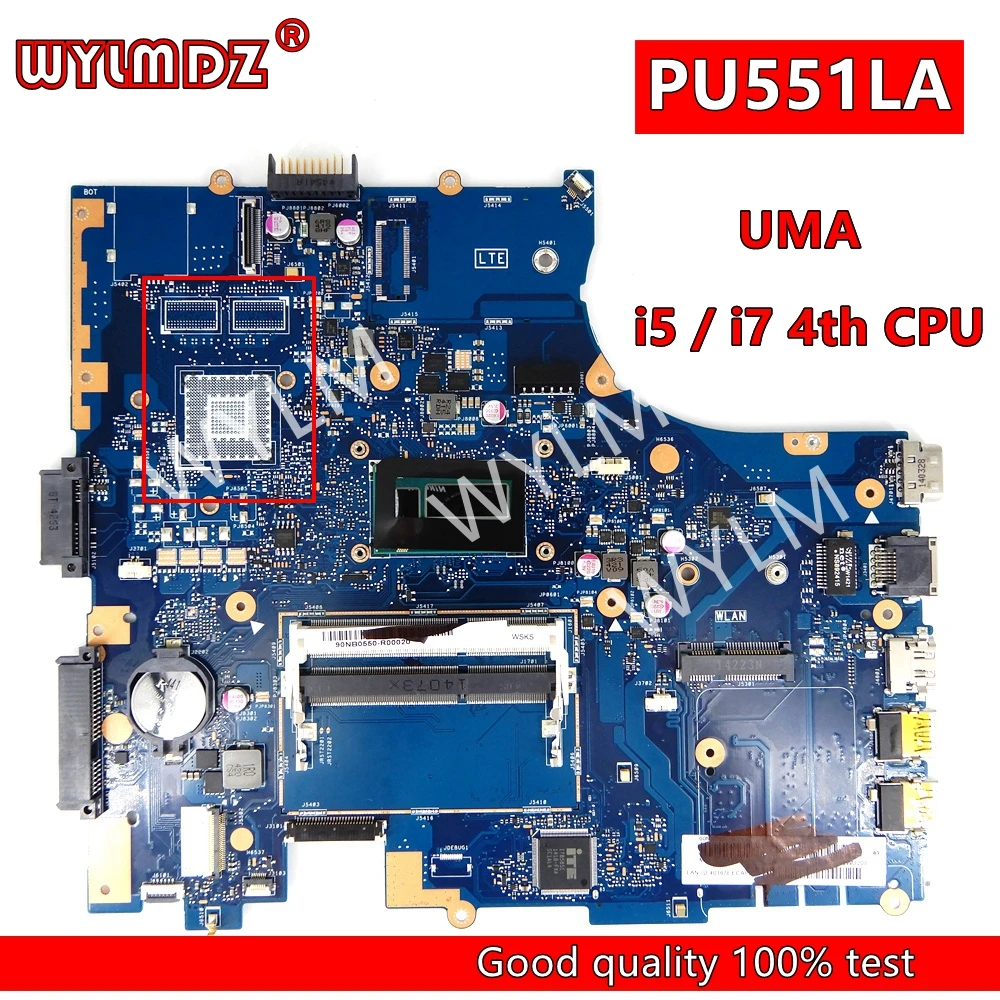 PU551LA Motherboard i5/i7-4th CPU Mainboard For ASUS PRO551L PU551LD PU551LA PU551L PU551 Laptop Motherboard 100%  OK