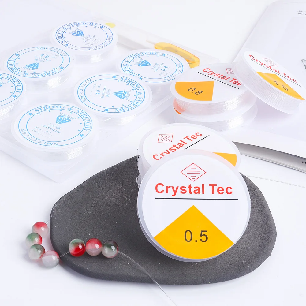 1 صندوق 0.4/0.5/0.6/0.7/0.8/1.0 مللي متر مطاطا كريستال الديكور الموضوع الحبل عدة لصنع المجوهرات قلادة سوار DIY بها بنفسك اكسسوارات