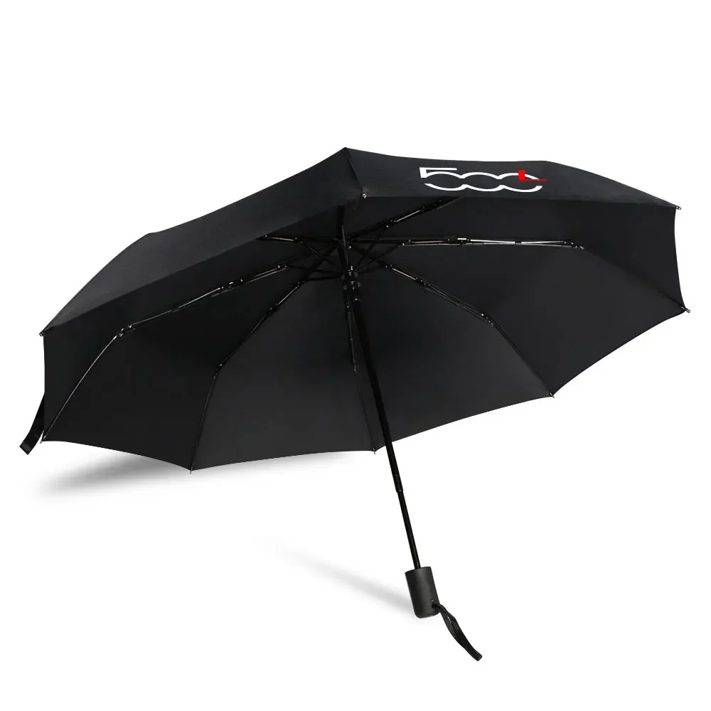 For Fiat 500 500C 2012 500X 500L Abarth Car Fully Automatic Folding Windproof Umbrella Sunshade With Car Logo Umbrella Parasol