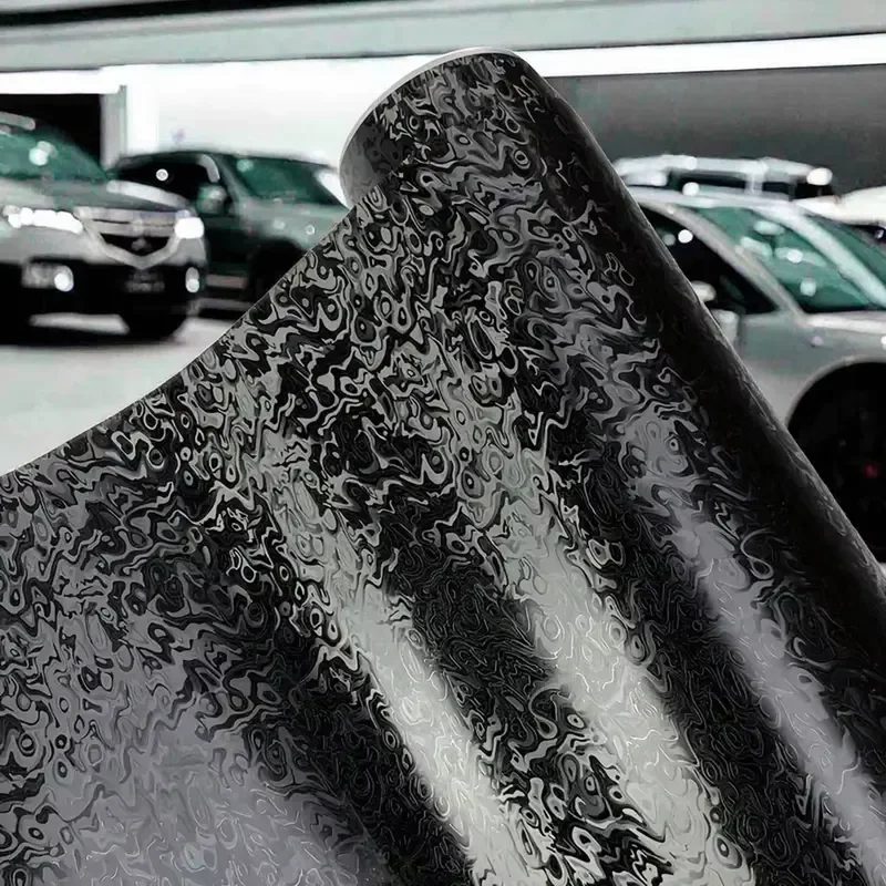 Matte Forged Carbon Fiber Black Car Modification Sticker Vinyl Film Body Modification for Cars Motorcycles Packaged for Easy