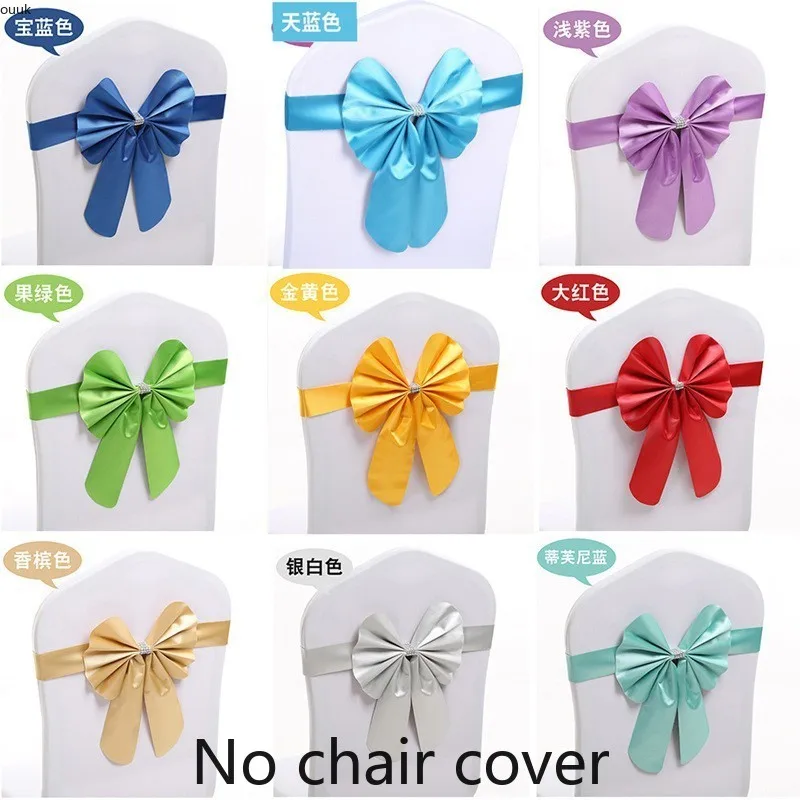 10pcs/lot Burgundy PPC Chair Sashes Weddin Decoration With Elastic Chair Ribbon Bows Spandex Royal Blue For Party Hotel