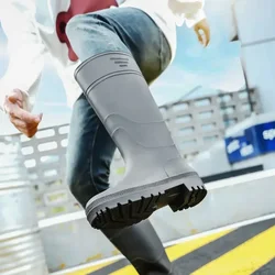 Men's Rain Boots Wellies Male Shoes Waterproof and Non-slip Wear-resistant Work Rubber Water Loafers Designer Wide Toes Gumboots