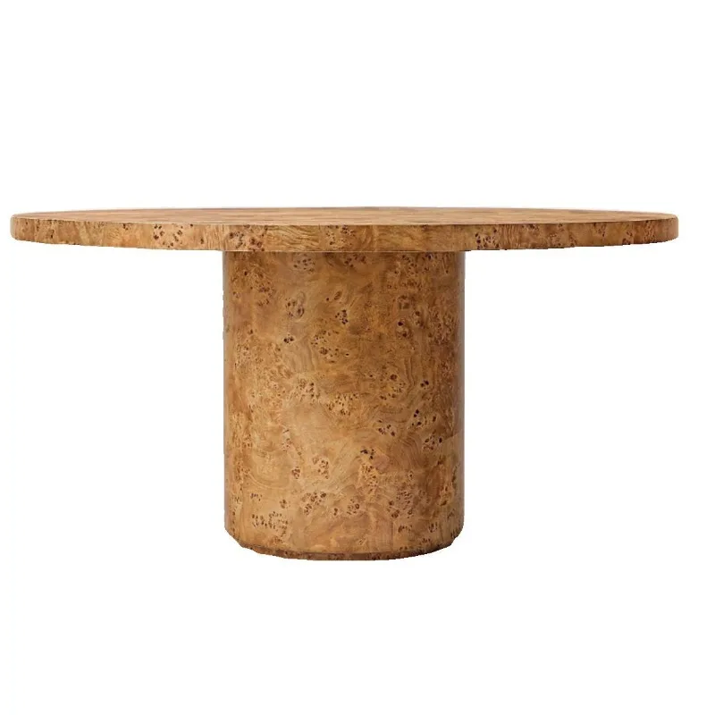 

Round dining table Simple modern table American solid wood furniture dining table