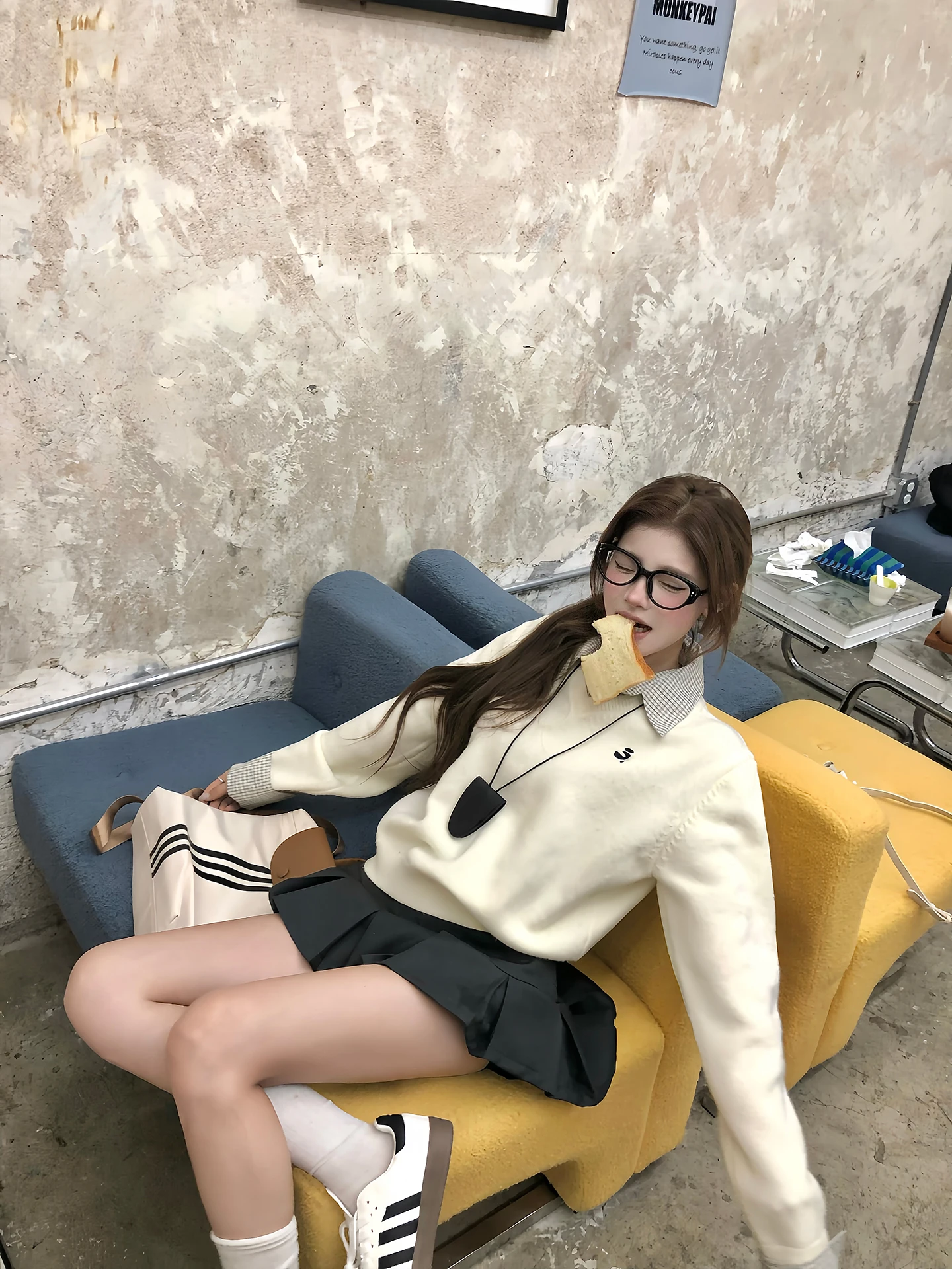 

Женский вязаный свитер Laid-ba в корейском стиле, свободного кроя, осенне-зимняя новинка, цельный, с длинными рукавами