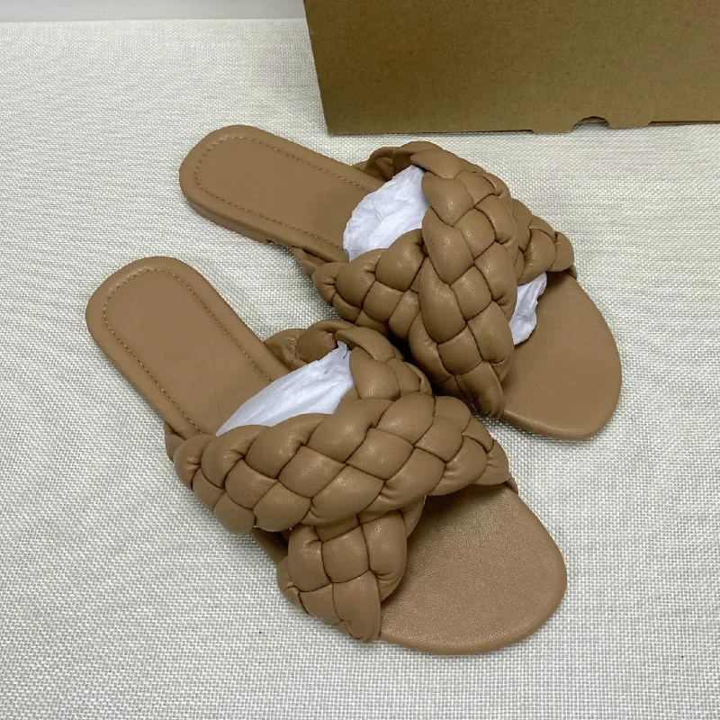 Women Slippers New  Summer Shoes Fashion Cross Ladies Beach Slides Breathable Female Plus Size Solid Shallow Woman Slipper