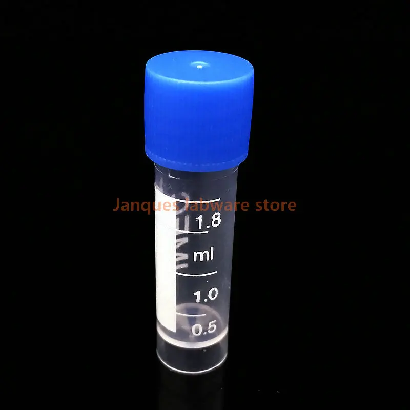 100pcs//lot 1.8ml laboratory Plastic Freezing Tube Cryo Preservative Tube Sample Cryovial With Color cap