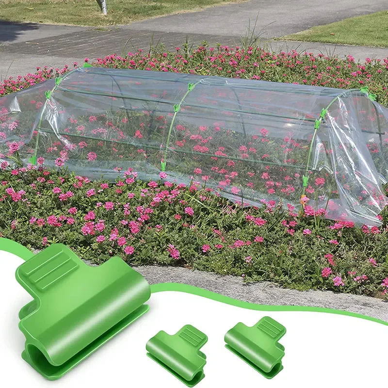 10Pcs Greenhouse Clamps Clips Row Cover Netting Tunnel Hoop Clips Shed Film Shading Net Rod Clip for Greenhouses Frame Shelters