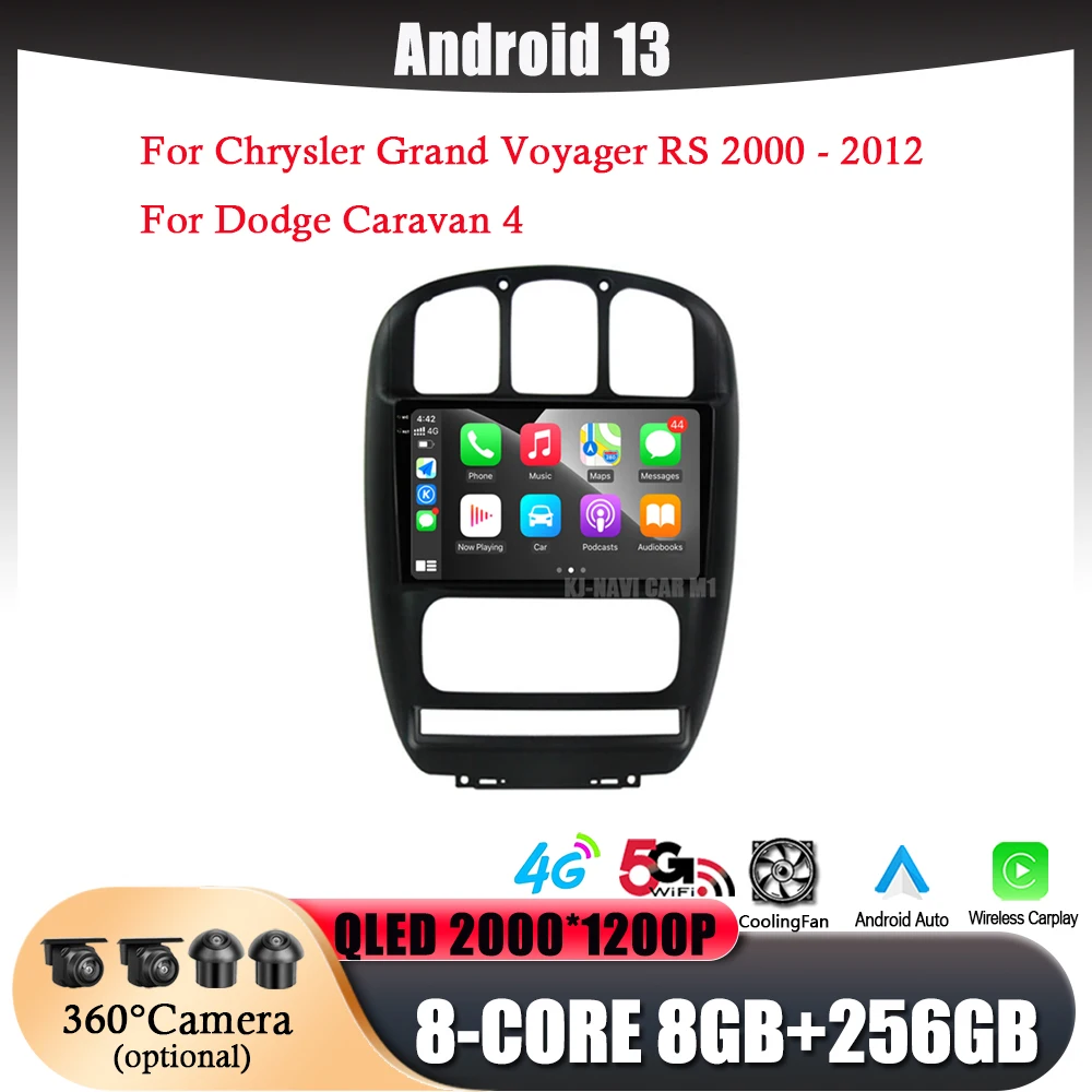 

For Dodge Caravan 4 For Chrysler Grand Voyager RS 2000 - 2012 Android 13 Carplay Auto Car Radio Multimedia Video Player GPS