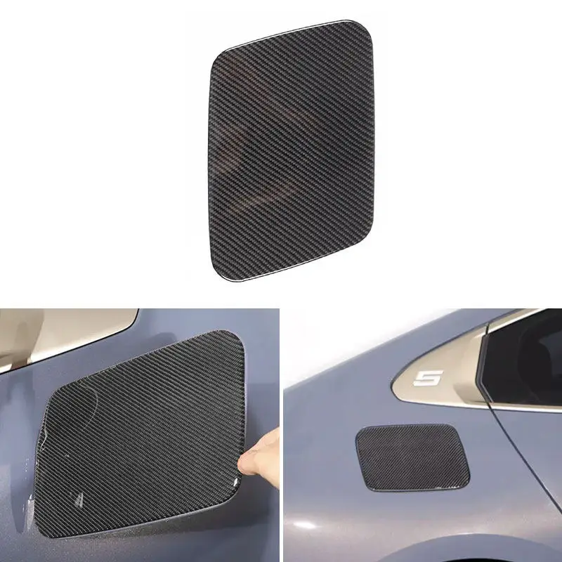 2 قطعة لسيارات BMW 5 Series i5 G60 2024 2025 اكسسوارات السيارات الداخلية لينة ألياف الكربون غطاء خزان وقود السيارة الكسوة #1