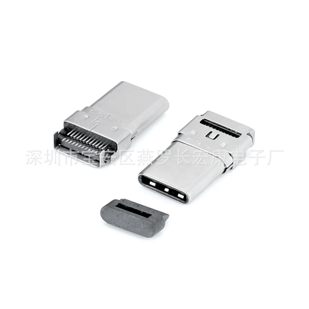 For TYPE-C 24p Male, Splint, Extended, Long Body, No Foot, Straight Pin, Riveting, Connector