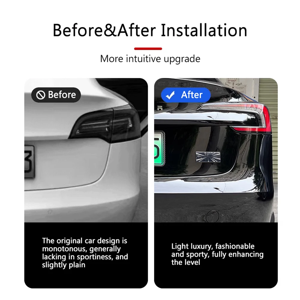 For Tesla Model 3 Highland Time Space Tunnel PLAID Decorative Sticker 2024 Model Y S X Cybertruck Tail Mark 2025 Accessories