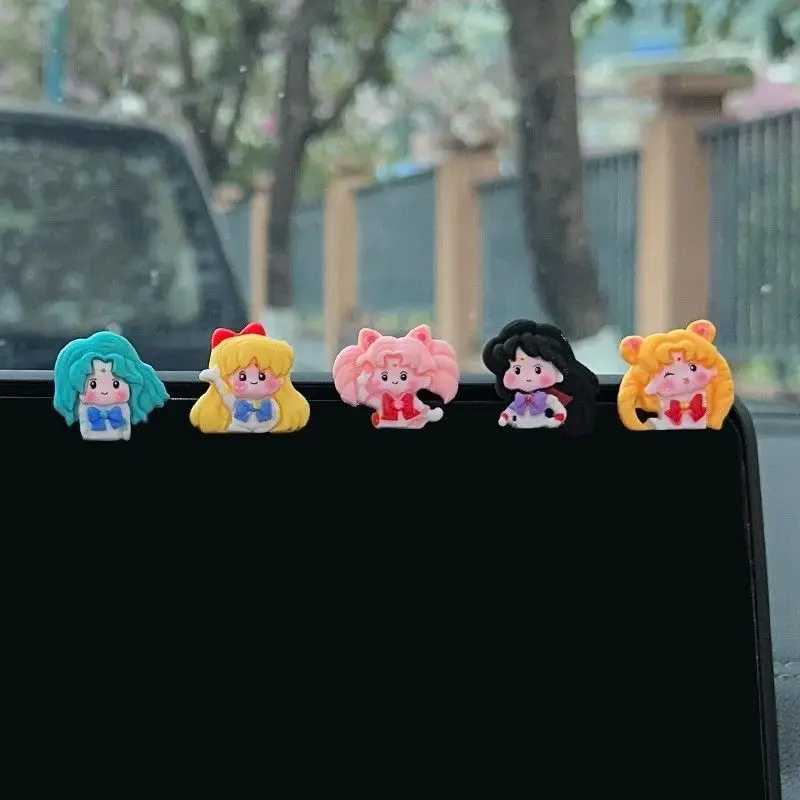 Sailor Moon Figures Car Accessories Anime Figure Tsukino Usagi Mizuno Ami DIY Material Phone Shell Hair Accessories Toy Gift