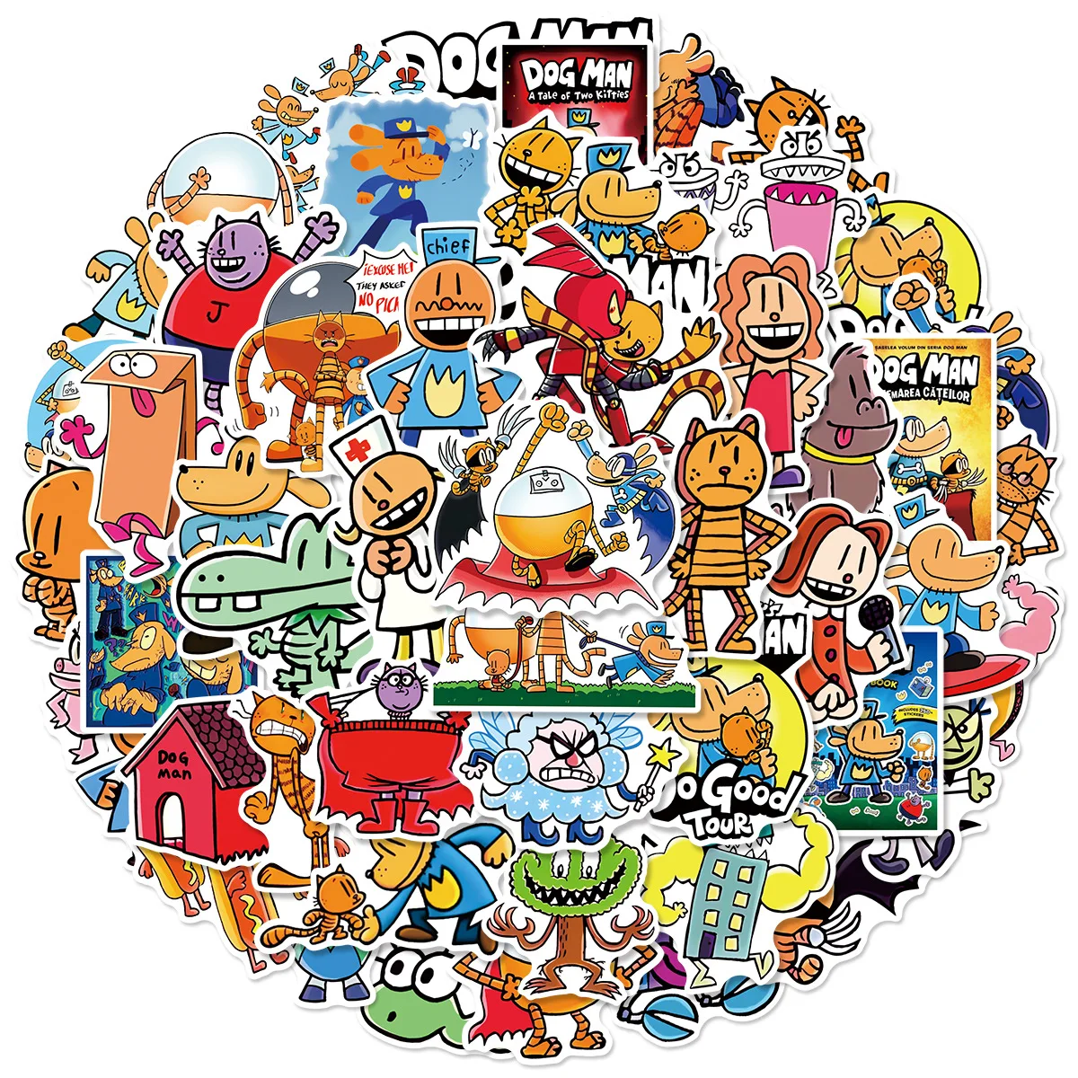 50 pezzi nuovo cane uomo adesivi cartoni animati animazione divertente graffiti giocattoli per bambini film decorazione fai da te frigorifero laptop chitarra auto bici decalcomanie