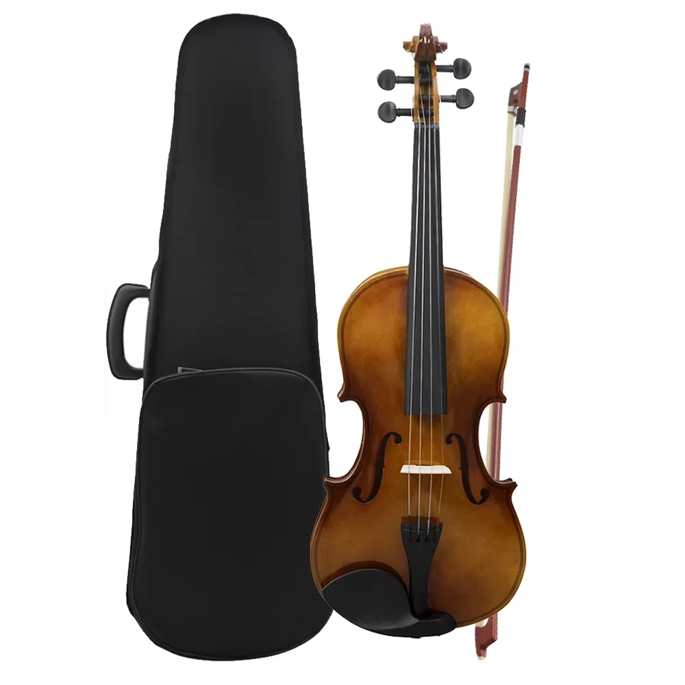 Astonvilla AV-102 4/4 Full Size Violin Basswood Panel Acoustic Violin Fiddle With Case Bow Strings Shoulder Rest Tuner Cloth