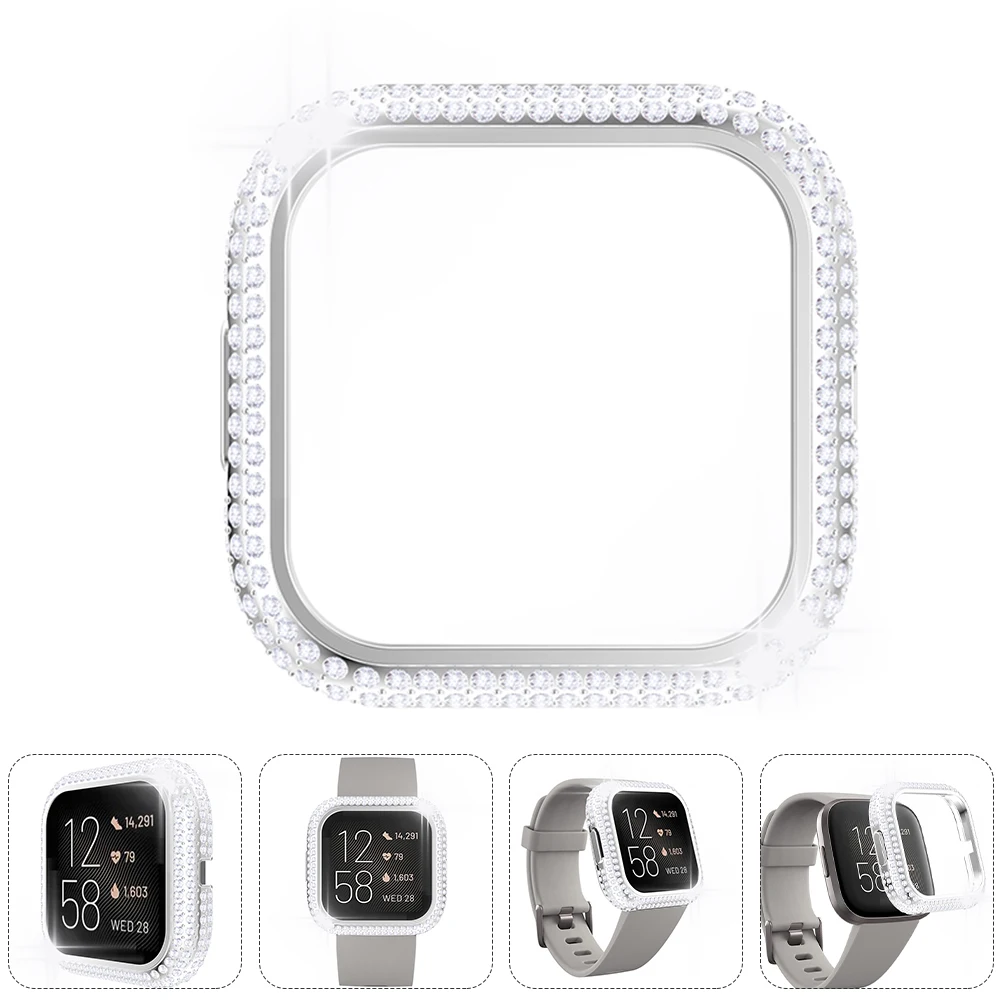 

1 pc Luxury Diamond Cover High Hardness Anti-Scratch Durable Protective Case for Smart Watch Full Edge Protection PC Material