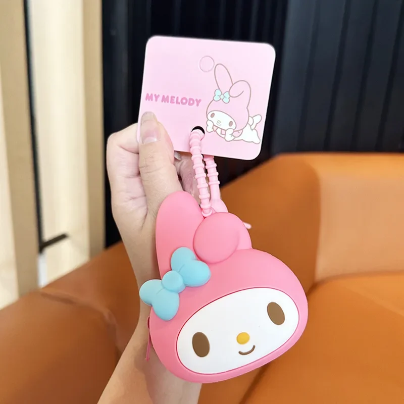 Sanrio Kuromi My Melody Cinnamoroll Pochacco PomPomPuri Coin Purse Kawaii Headphone Bag Delicate A Girl's Heart Bag Pendant