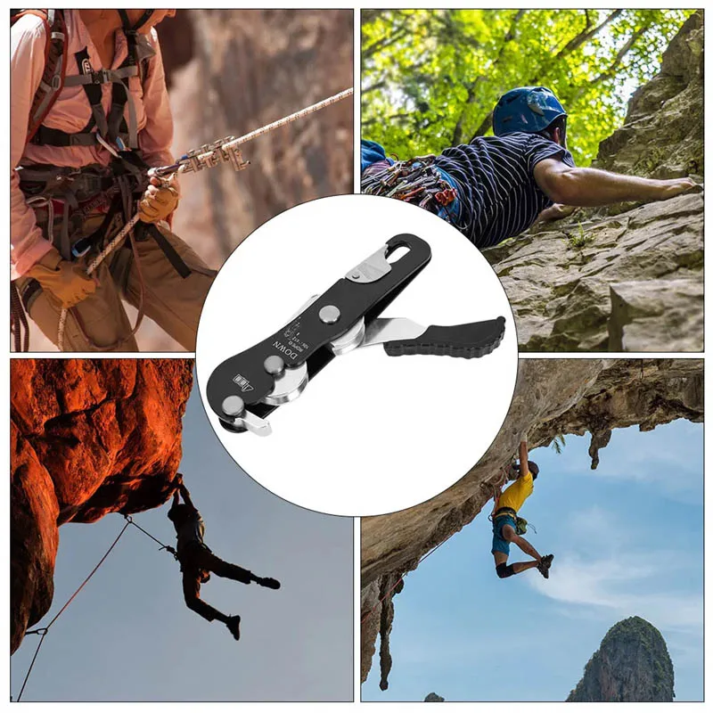 سليل محمول يعمل يدويًا لتسلق الجبال في الهواء الطلق وتسلق الصخور ومضاد للذعر على ارتفاعات عالية