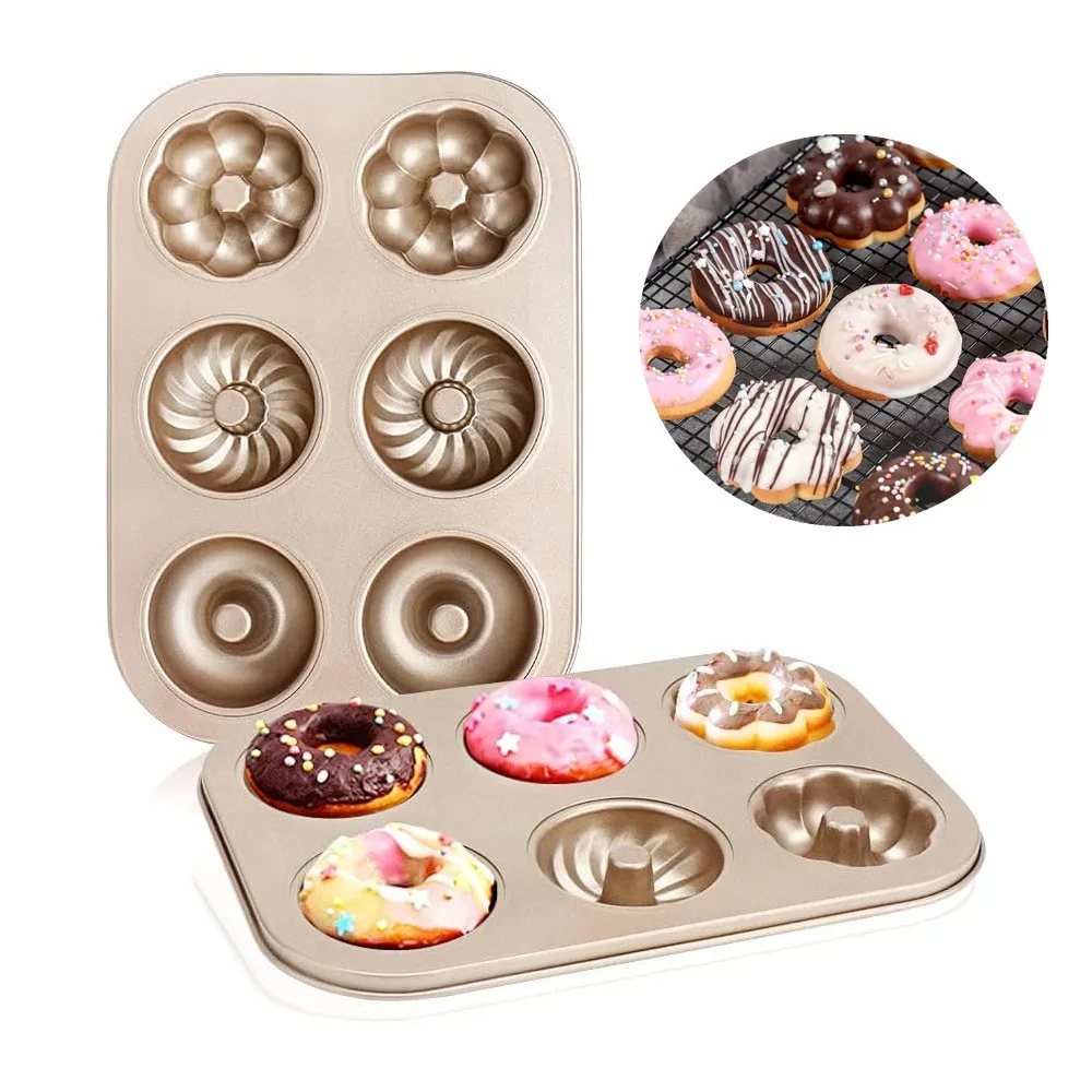 

6/9/12Cup Baking Pan Non-Stick Donut Pan Metal Cookie Sheet Baking Trays for Cake Bundt Muffin Oven Accessories Kitchen Gadgets