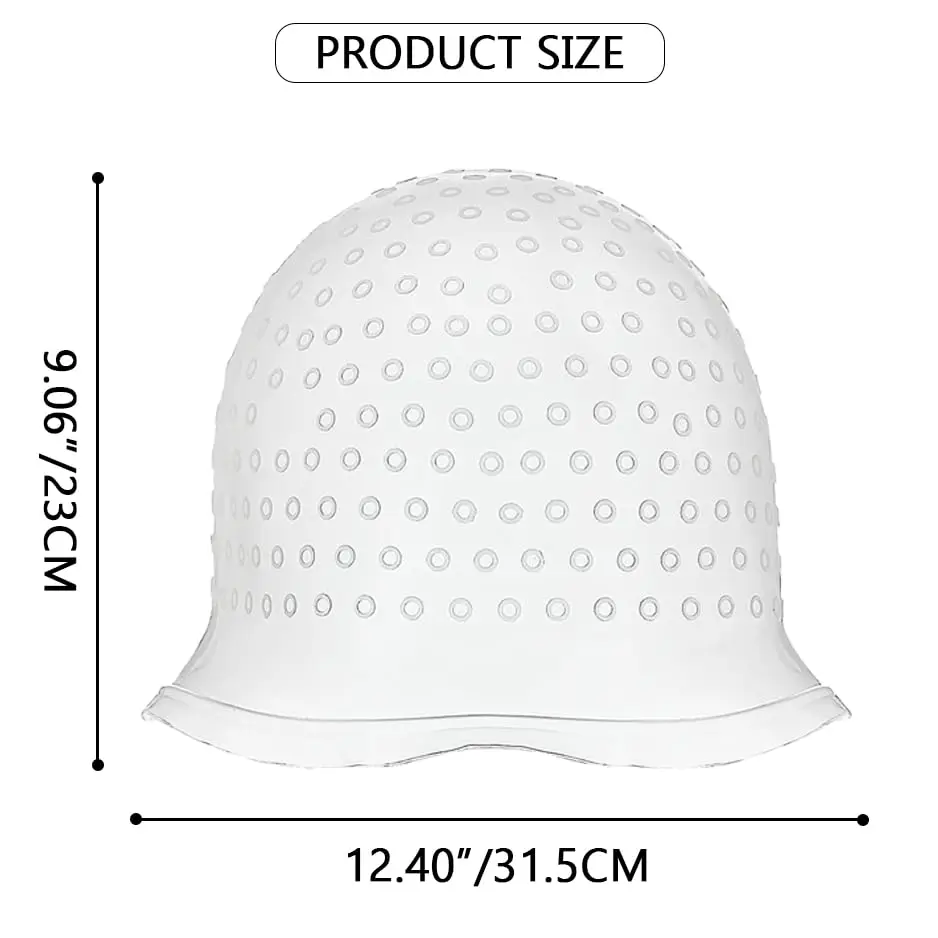 Salon Hair Coloring Cap Reusable Silicone Highlight Cap with Hook Hair Dye Hairstyling Cap with Holes Hair Dying Hairdressin Hat